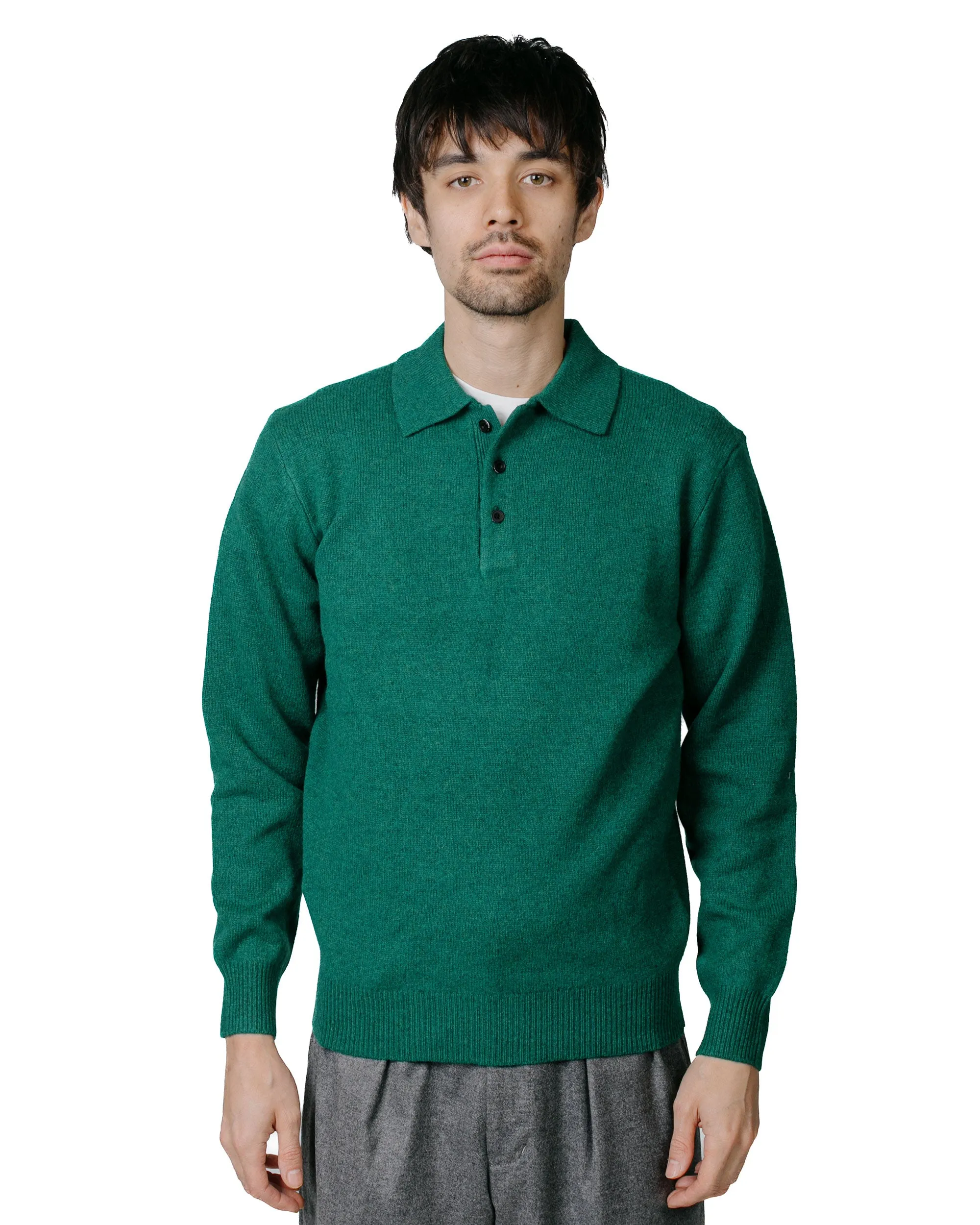 Beams Plus Knit Polo 9G Bright Green