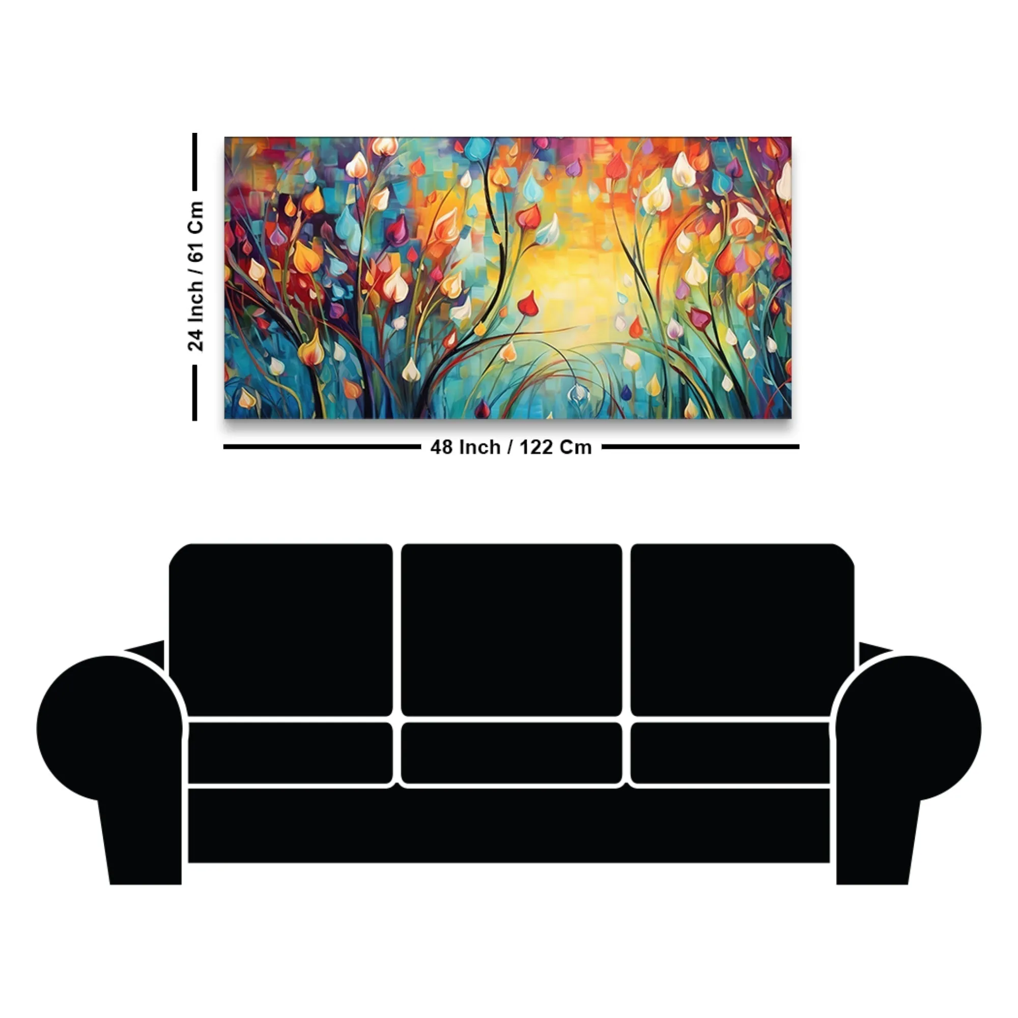 Beautiful Abstract Art of Colorful Flowers Canvas Wall Painting