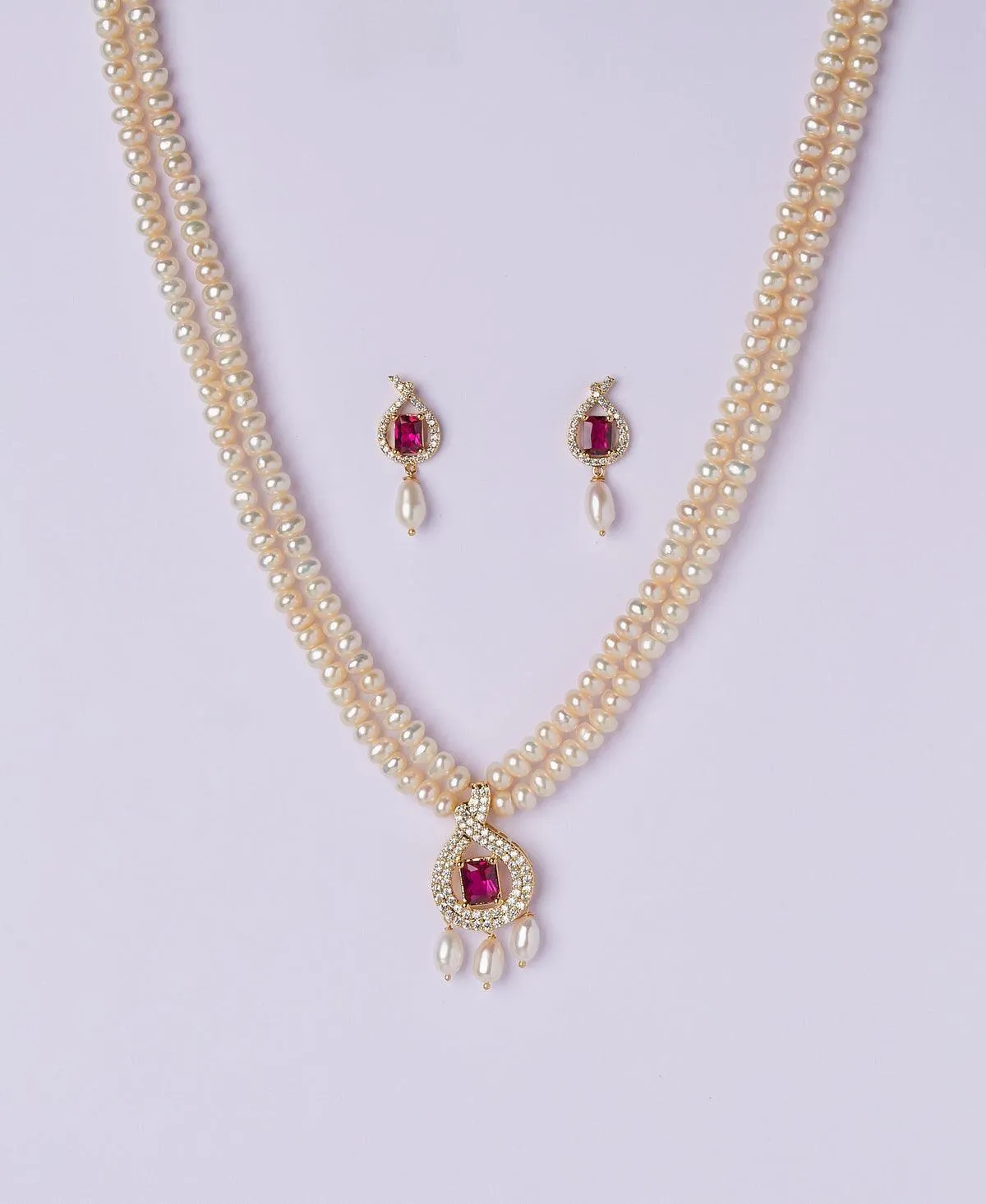 Beautiful Real Pearl Necklace Set