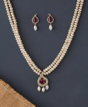 Beautiful Real Pearl Necklace Set