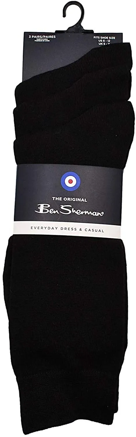 Ben Sherman Men’s Novelty Crew Dress Socks, Fun Crazy Cool Colorful Comfortable Cozy High Long Casual Socks, 3-Pack