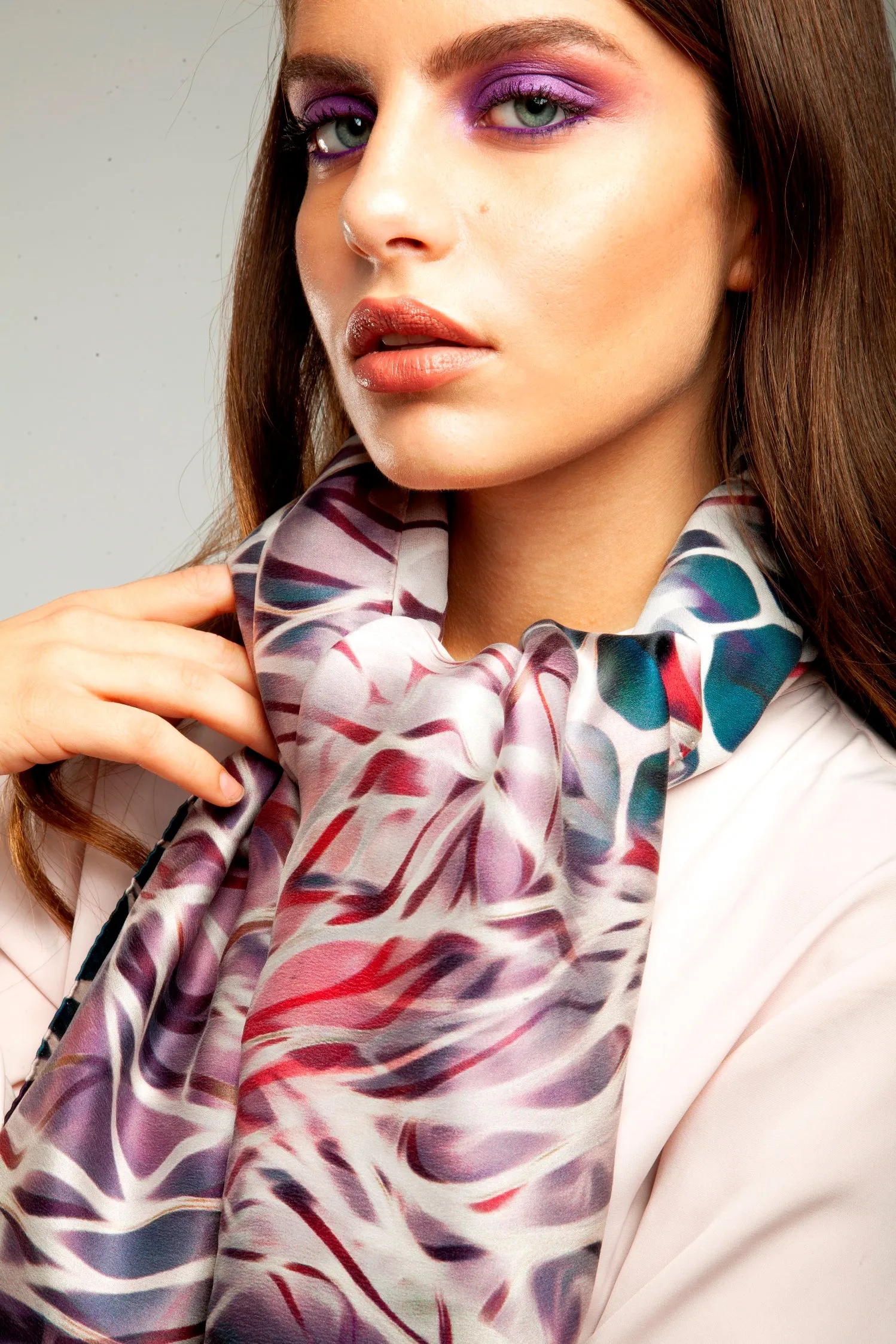 Bet and Malfie Evelyn Long Silk Scarf (125x125)