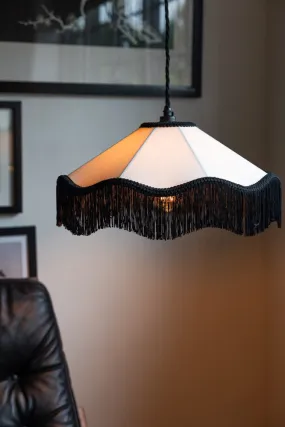 Black & Cream Tassel Ceiling Light Shade