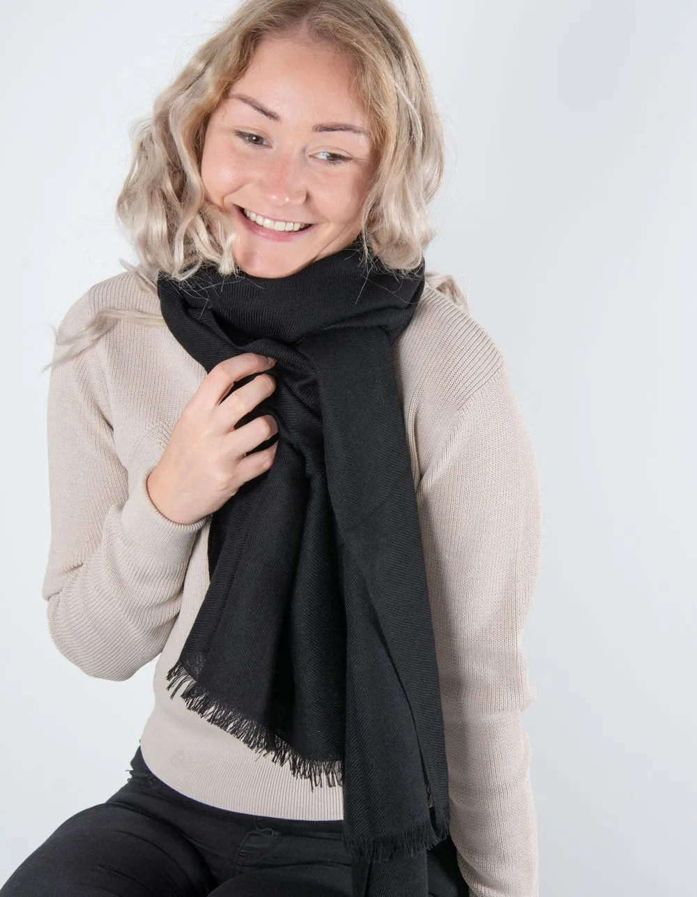 Black Cashmere Scarf