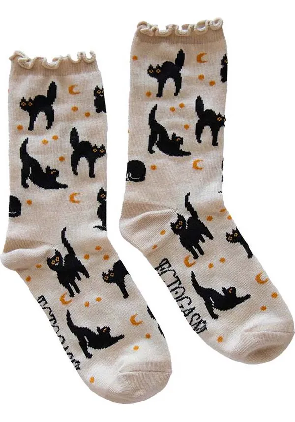 Black Cat Ruffle | SOCKS