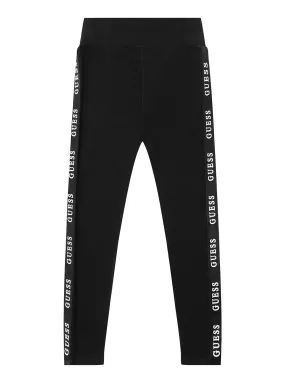 Black Logo Tape Print Leggings (8-16)