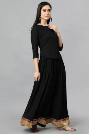 Black Twenty-four Kali Rayon Skirt