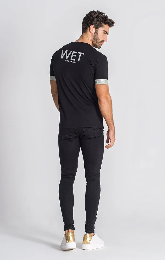 Black Wet Elastic Tee