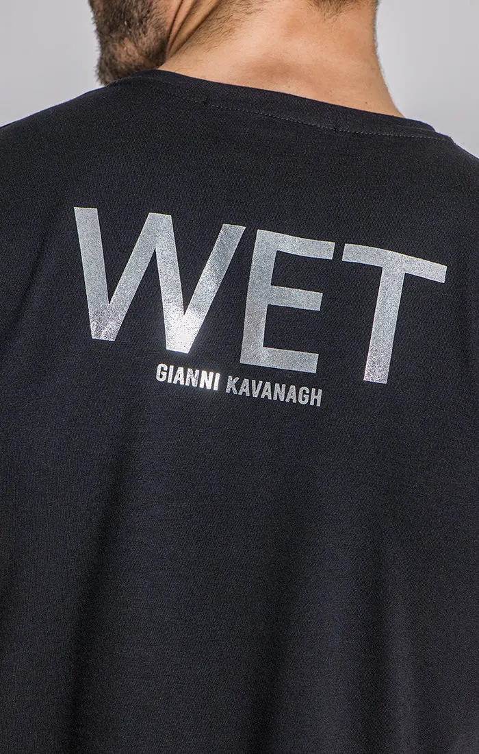 Black Wet Elastic Tee