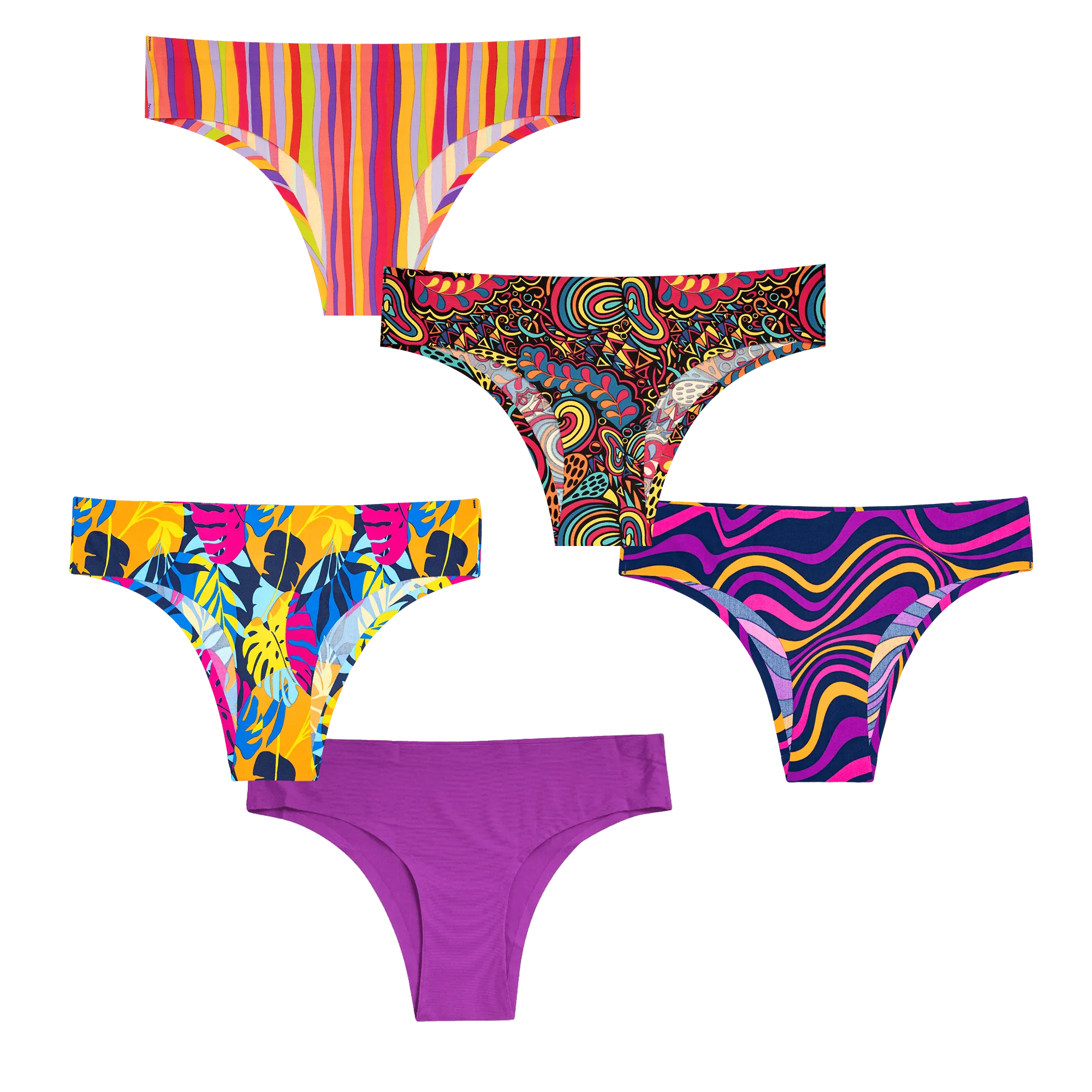 Bloom Bundle - Ladies Seamless Brazilian Briefs 5 Pack Bundle