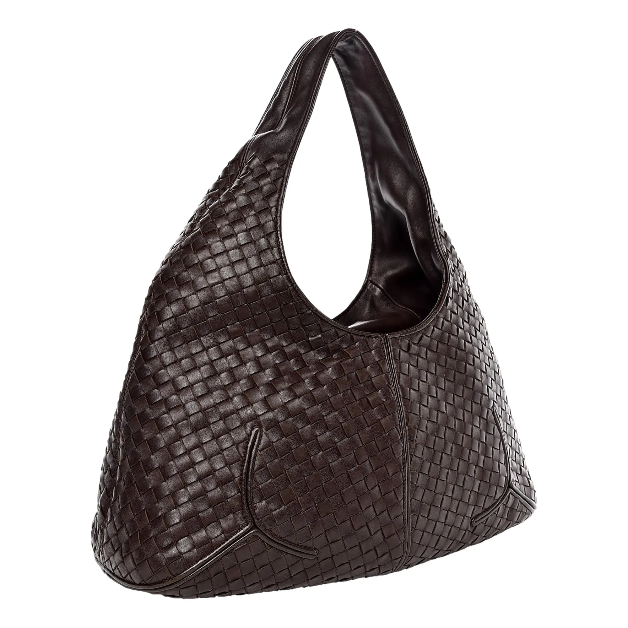 Bottega Veneta Nappa Intrecciato Ball Hobo Ebano Brown