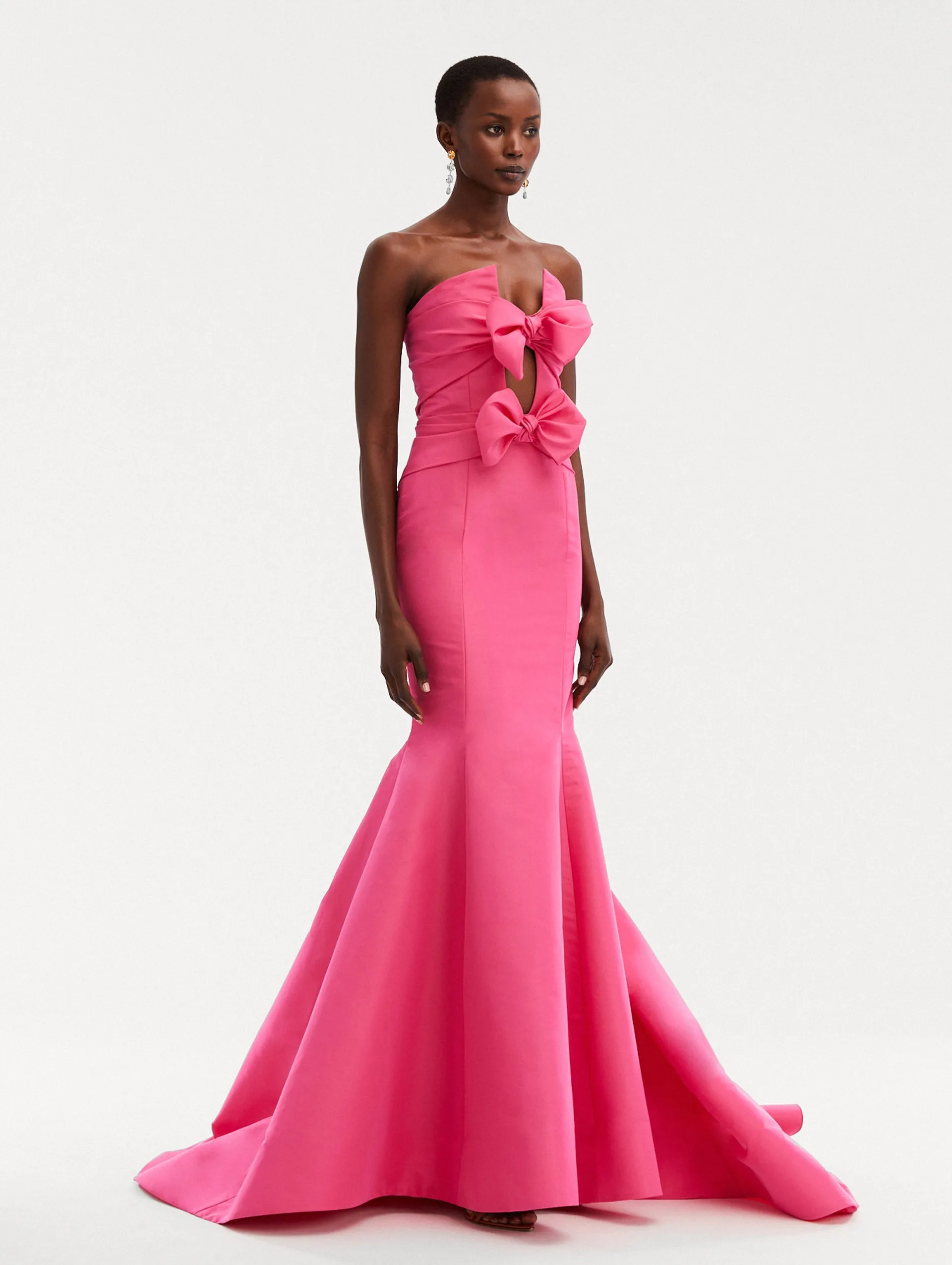 Bow Detail Trumpet Gown