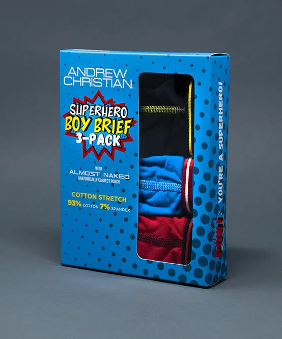 Boy Brief Superhero 3-Pack w/ Almost Naked