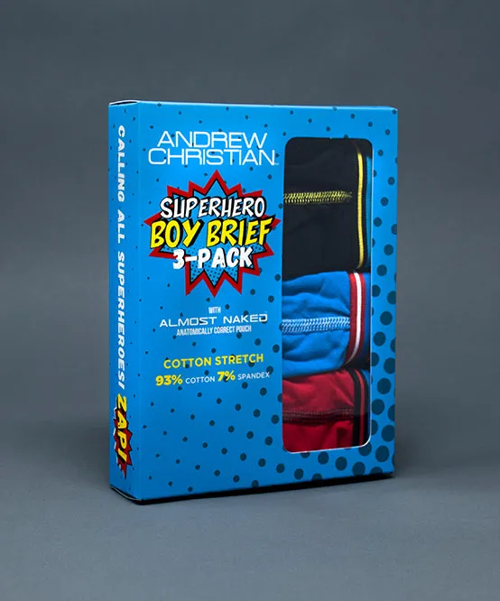 Boy Brief Superhero 3-Pack w/ Almost Naked