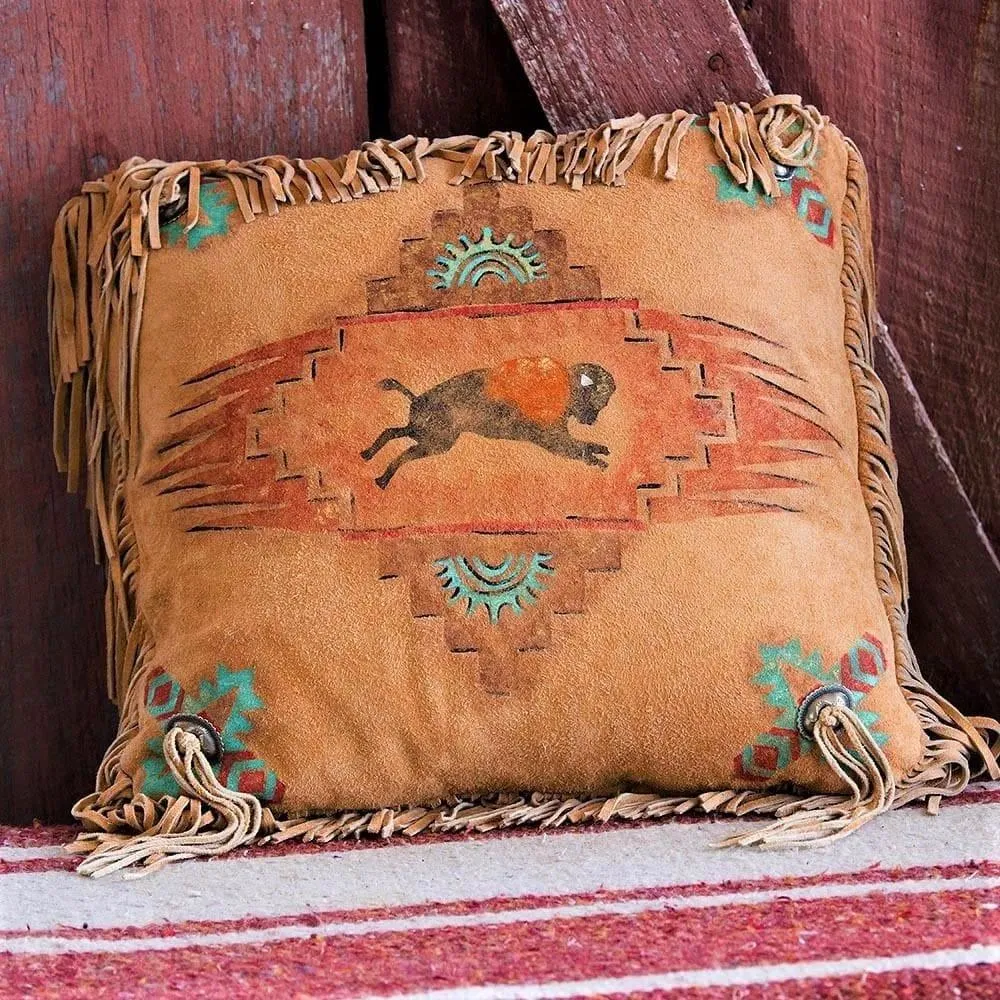 Buffalo Art Deer Suede Ottoman