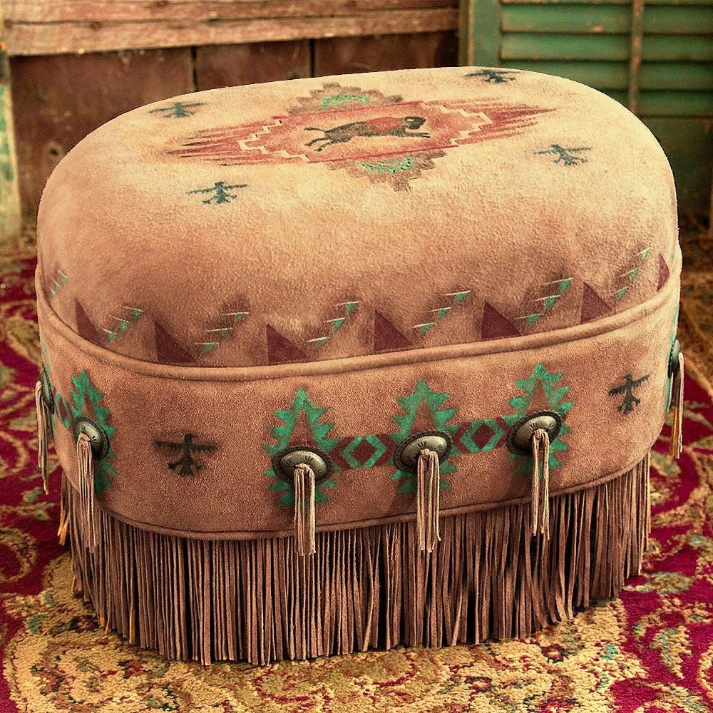 Buffalo Art Deer Suede Ottoman