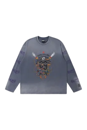 BURNIN Dyeing Distressed Community Culture Sweatshirt