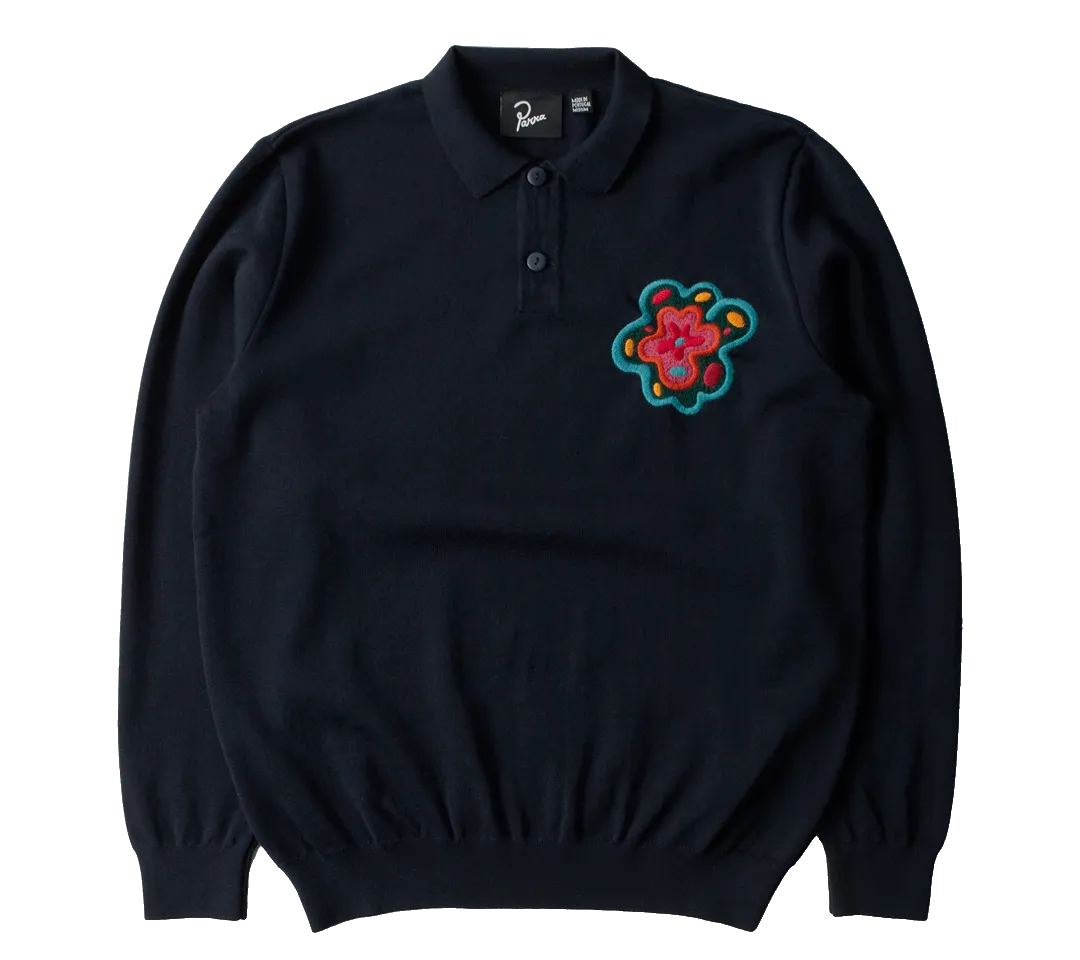 by Parra Flower Blob Knitted Polo Pullover