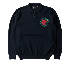 by Parra Flower Blob Knitted Polo Pullover