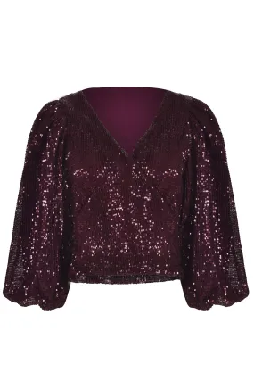 ByTimo Sequins Top - Plum