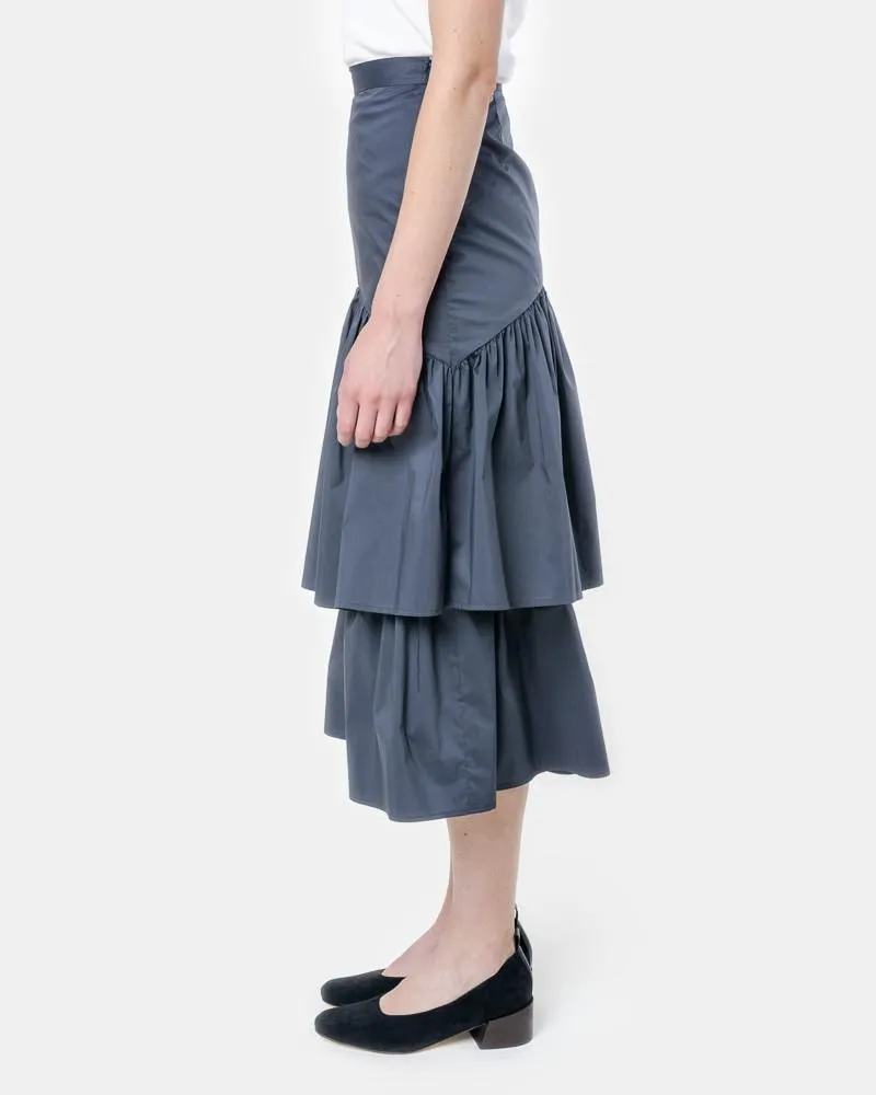 Cala Two Tier Skirt in Navy Cotton