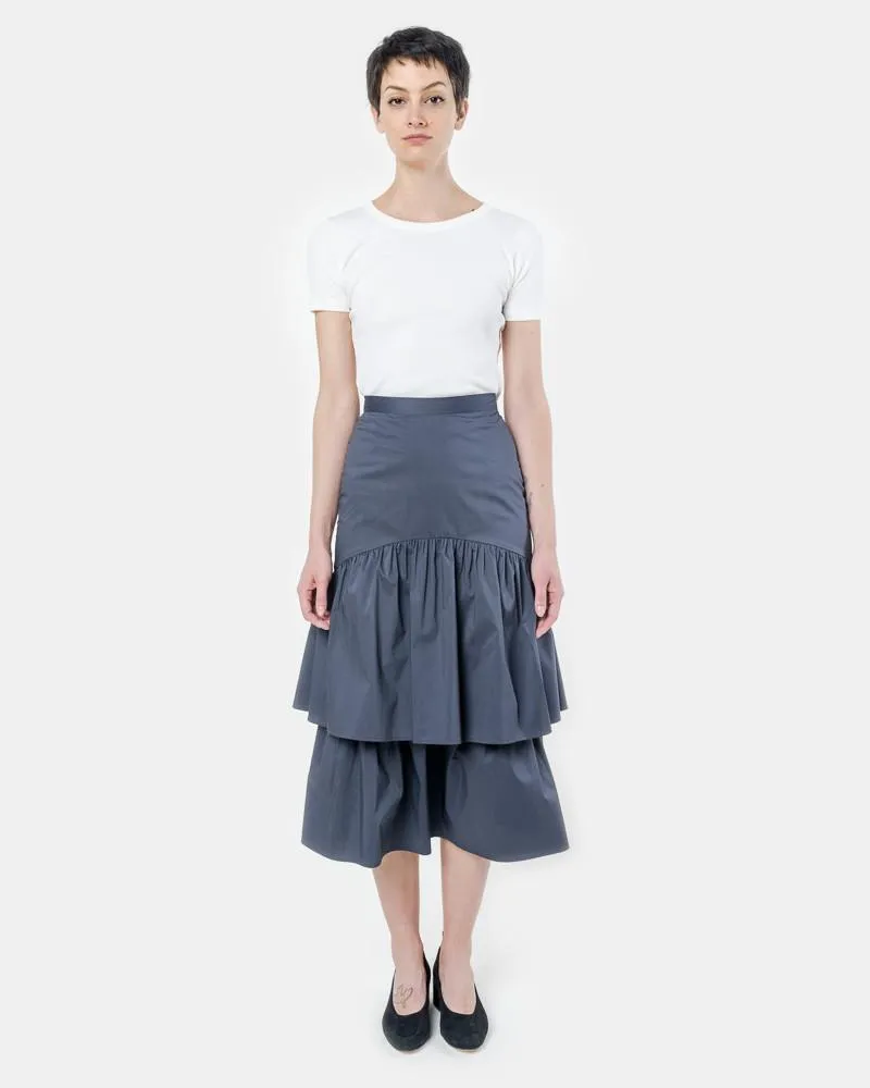 Cala Two Tier Skirt in Navy Cotton