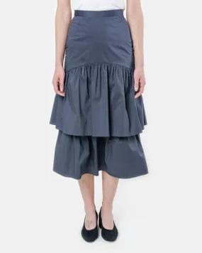 Cala Two Tier Skirt in Navy Cotton