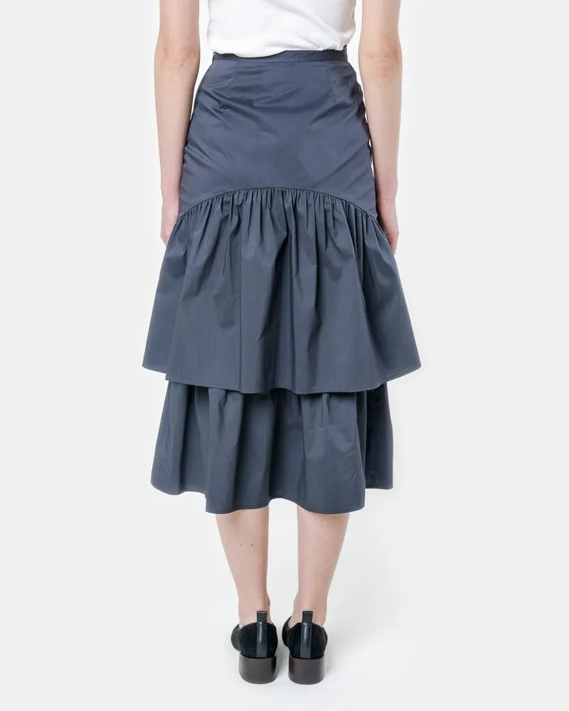 Cala Two Tier Skirt in Navy Cotton