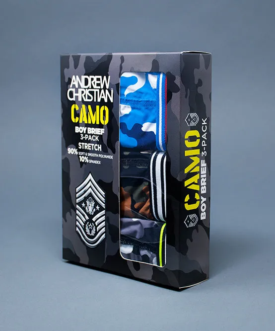 Camo Boy Brief 3-Pack w/ Almost Naked