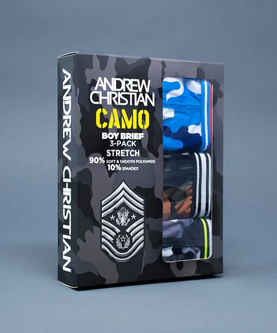 Camo Boy Brief 3-Pack w/ Almost Naked