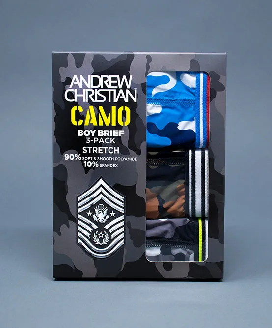 Camo Boy Brief 3-Pack w/ Almost Naked