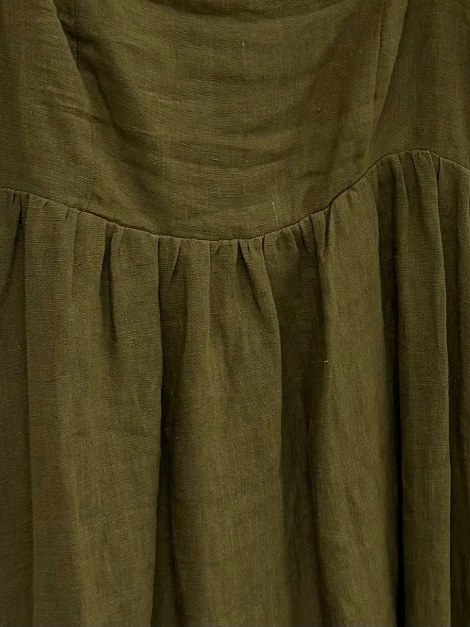 Candace Maxi Dress in Dark Olive - 100% Linen - Bump Friendly