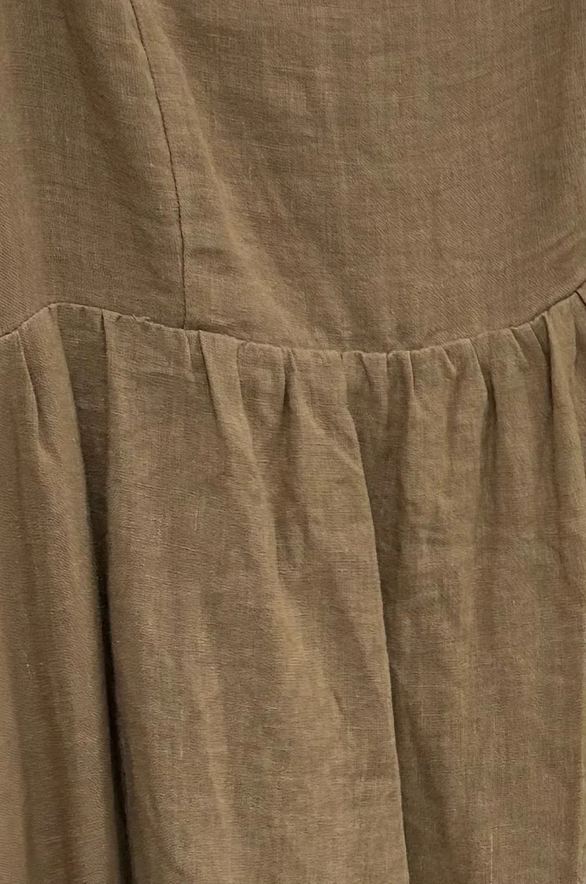 Candace Maxi Dress in Mocha - 100% Linen - Bump Friendly