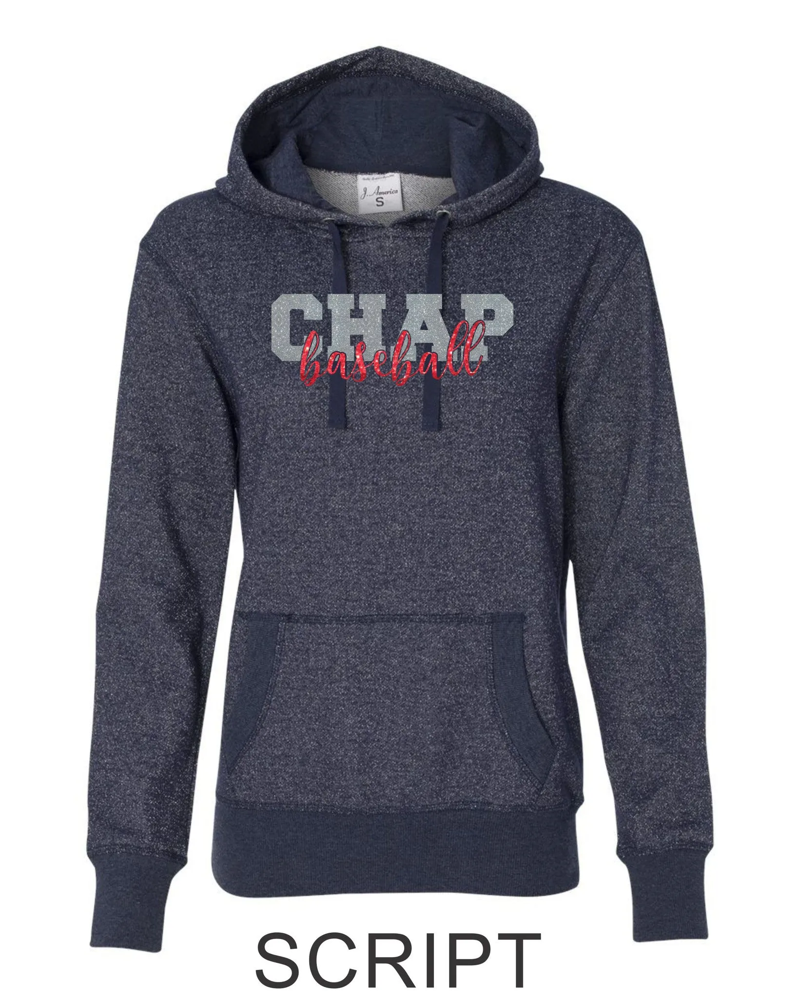 Chap Baseball Ladies Sparkle Fabric French Terry Hoodie- 2 designs