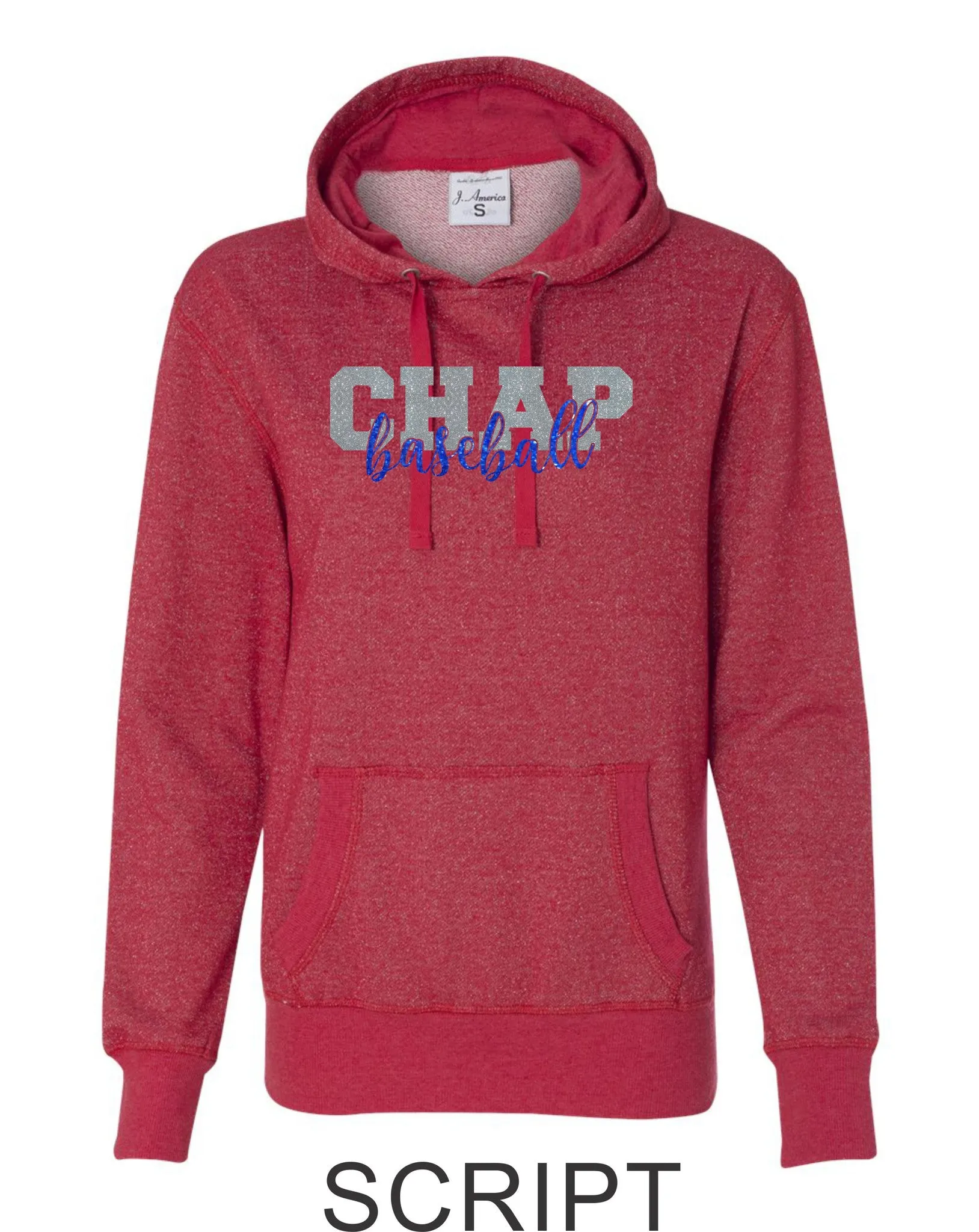 Chap Baseball Ladies Sparkle Fabric French Terry Hoodie- 2 designs