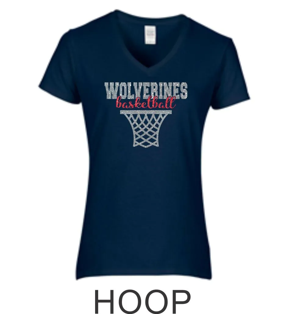 Chap Basketball Ladies Tee- 3 design- Matte or Glitter