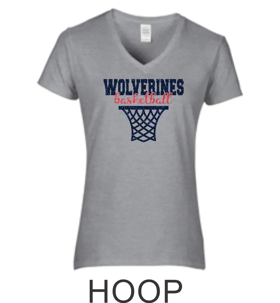 Chap Basketball Ladies Tee- 3 design- Matte or Glitter