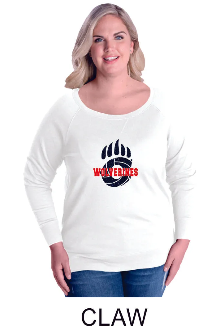 Chap Volleyball Curvy Ladies Slouchy Pullover in 4 Designs- Matte or Glitter