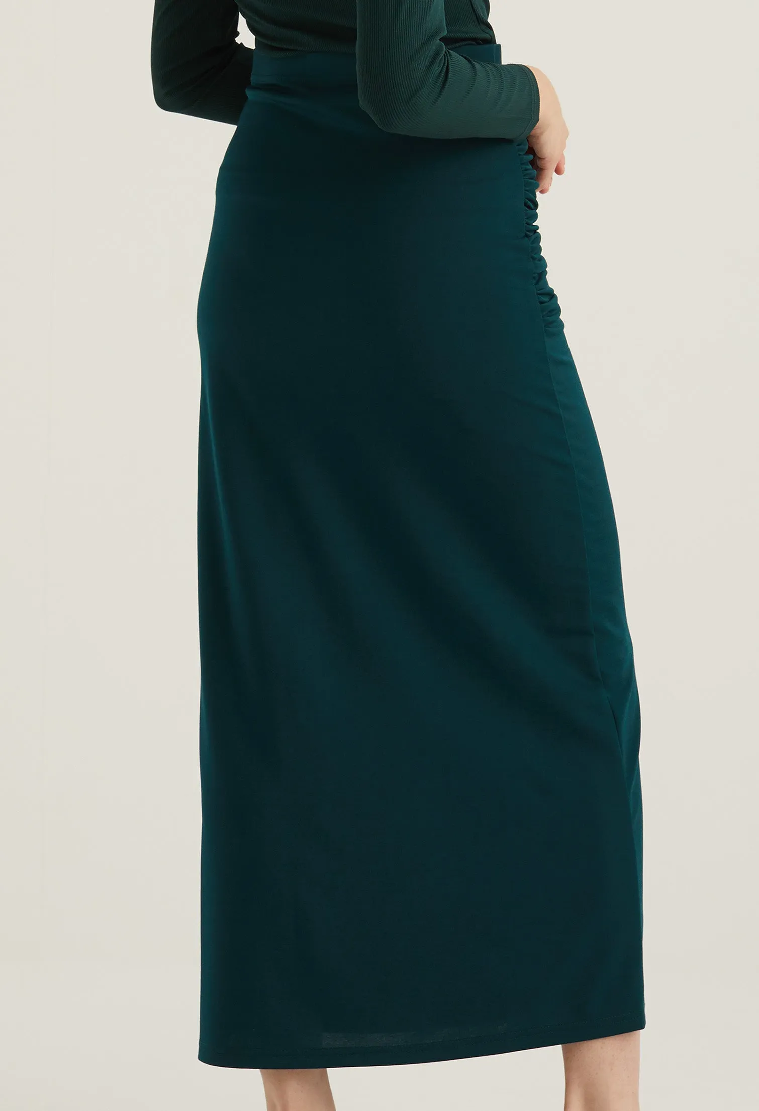 Cinch Detail Straight Cut Maxi Skirt