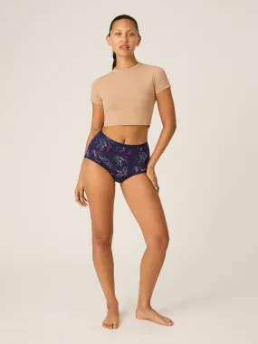 Classic Full Brief Moderate-Heavy Passion Vine Navy