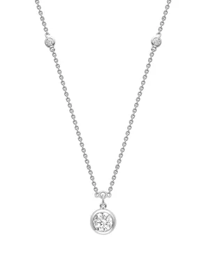 Classic Round Diamond Platinum Pendant