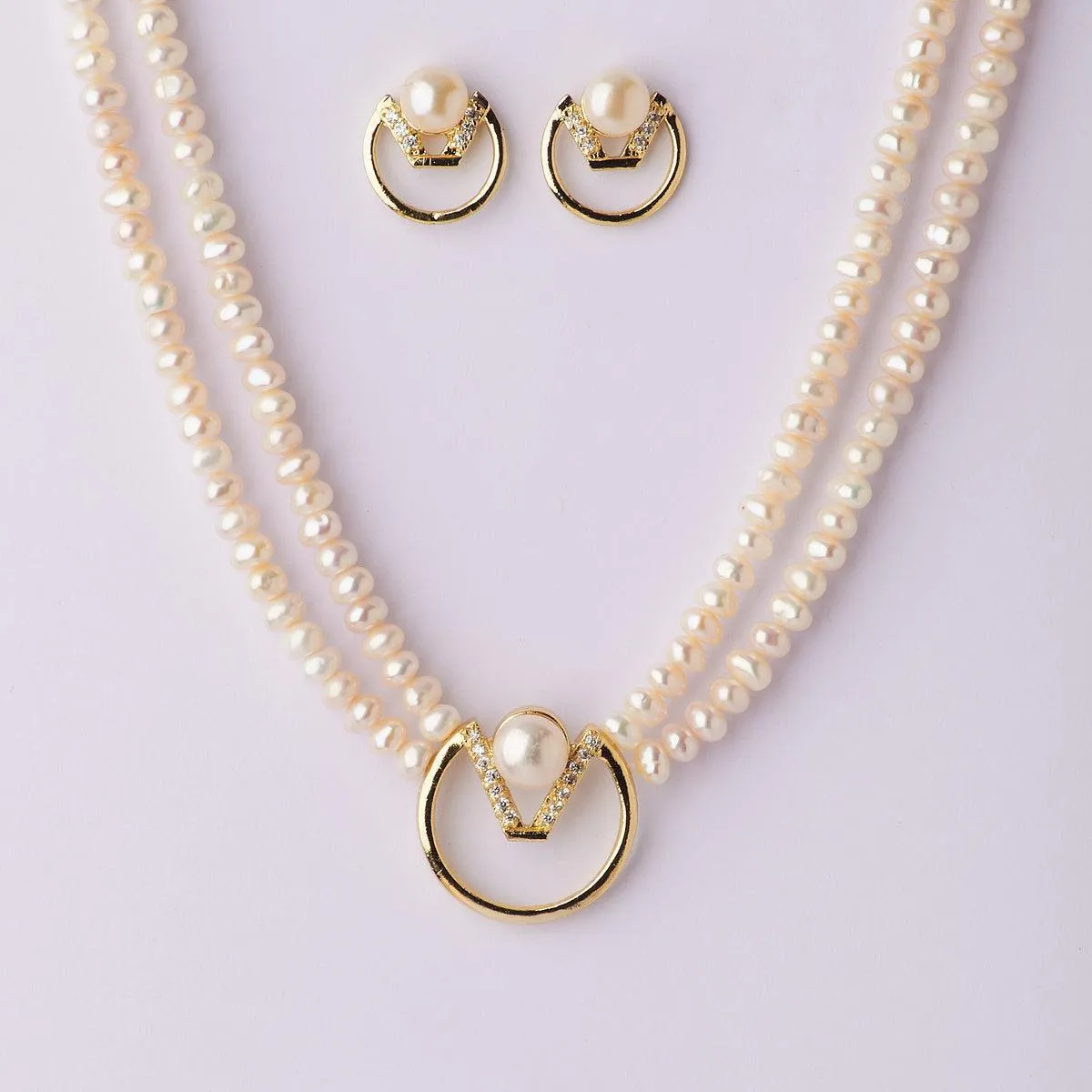 Classy Real Pearl Necklace Set