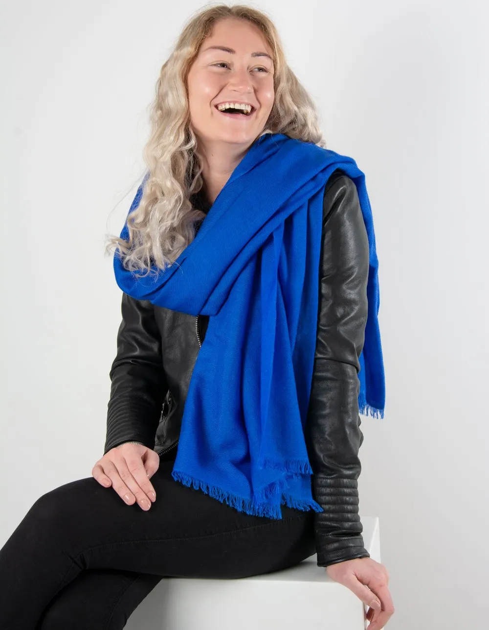 Cobalt Blue Cashmere Scarf