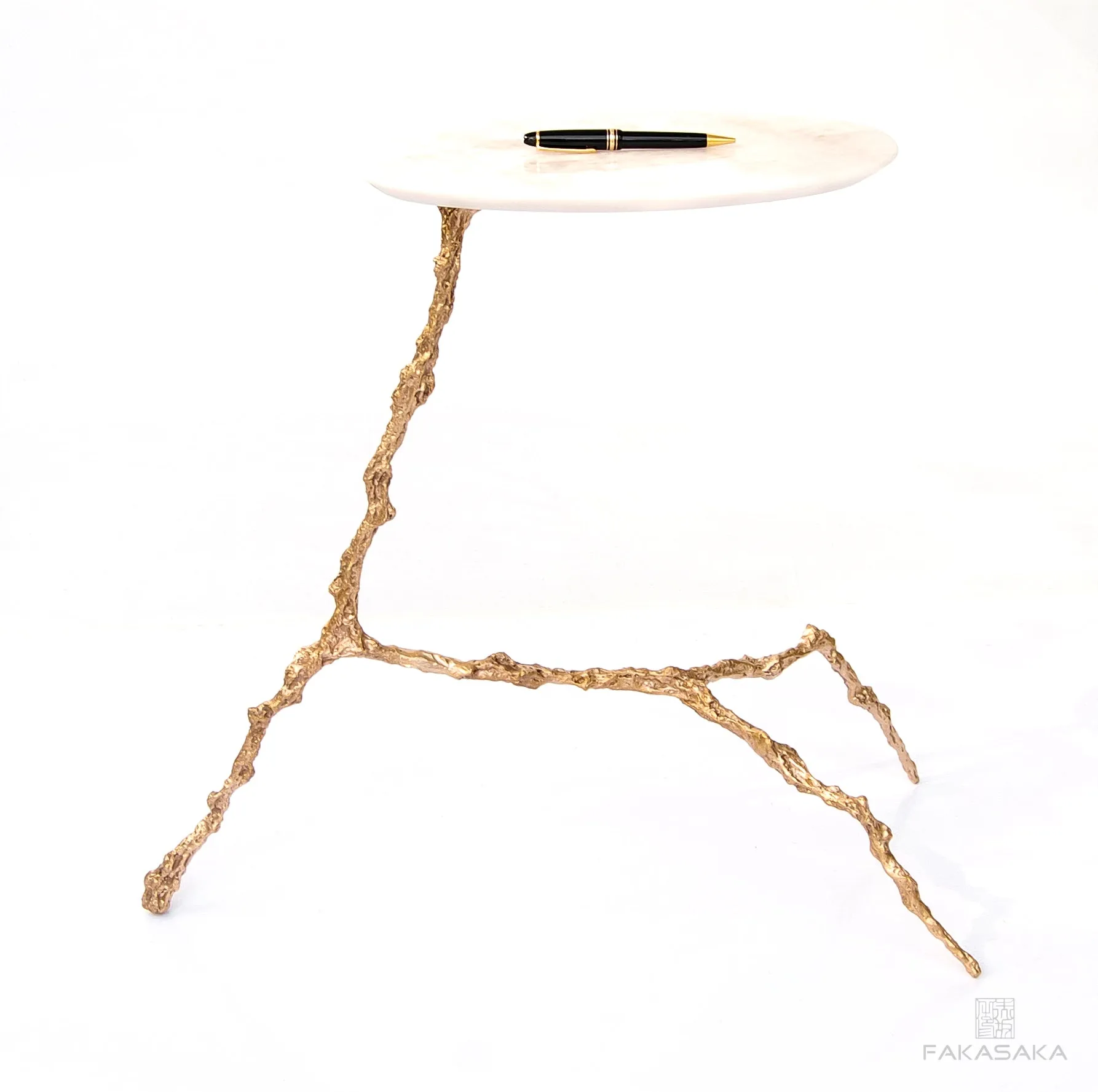 COHEN DRINK TABLE<br><br>ONYX<br>POLISHED BRONZE