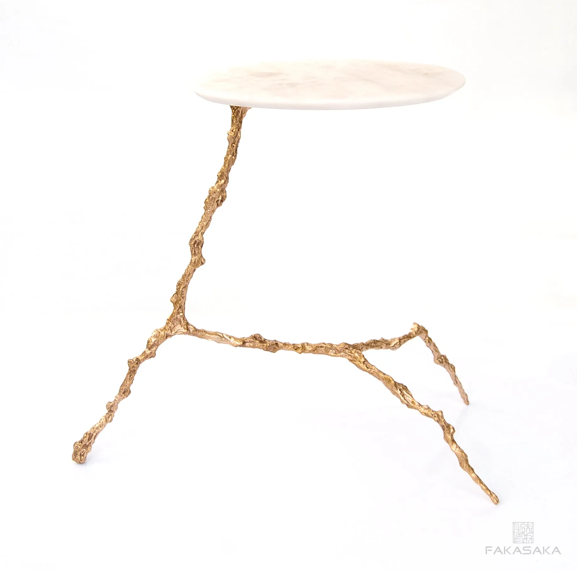 COHEN DRINK TABLE<br><br>ONYX<br>POLISHED BRONZE