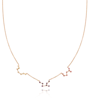 Constellation Birthstone Necklace - 18K Rose Vermeil