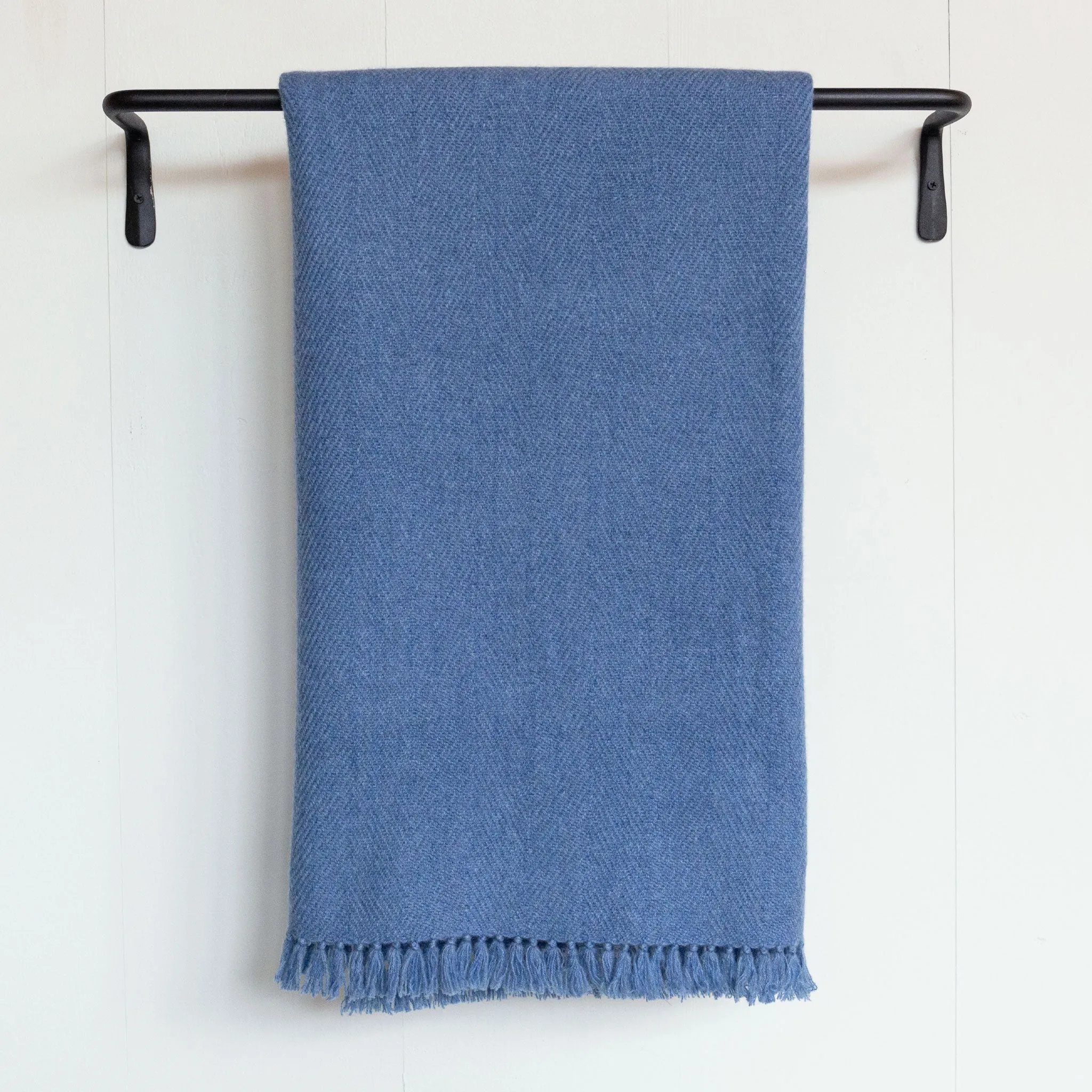 Cornflower Blue Handwoven Cashmere Throw