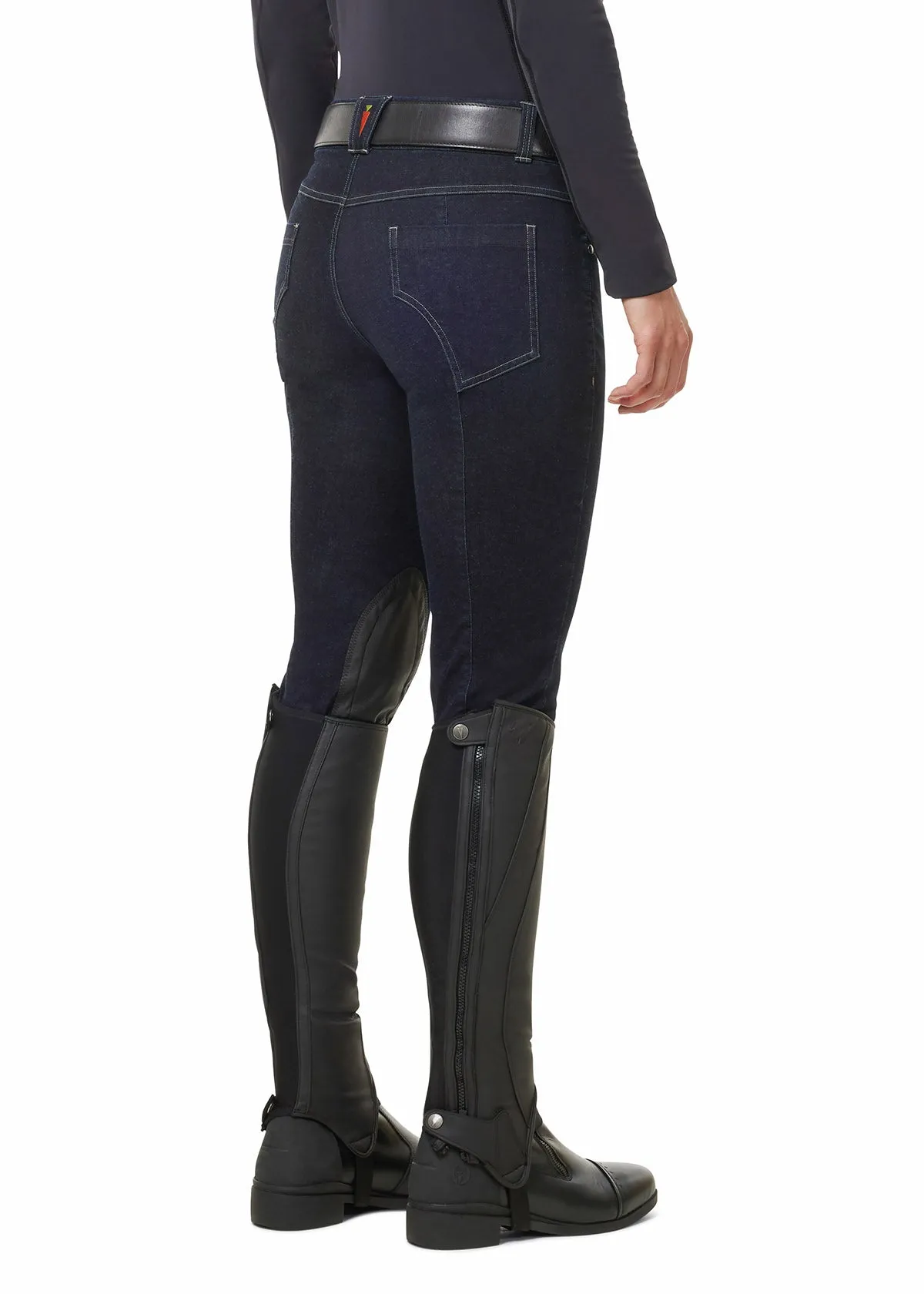 Cozy Rider Mid Rise Denim Knee Patch Breech