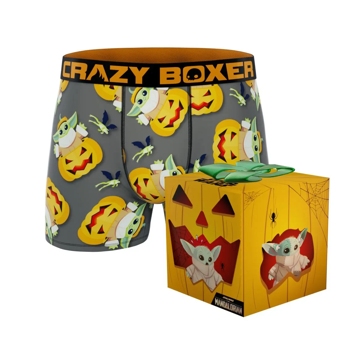 CRAZYBOXER Men's Mandalorian Halloween Breathable Soft Boxer Briefs (Creative Packaging)