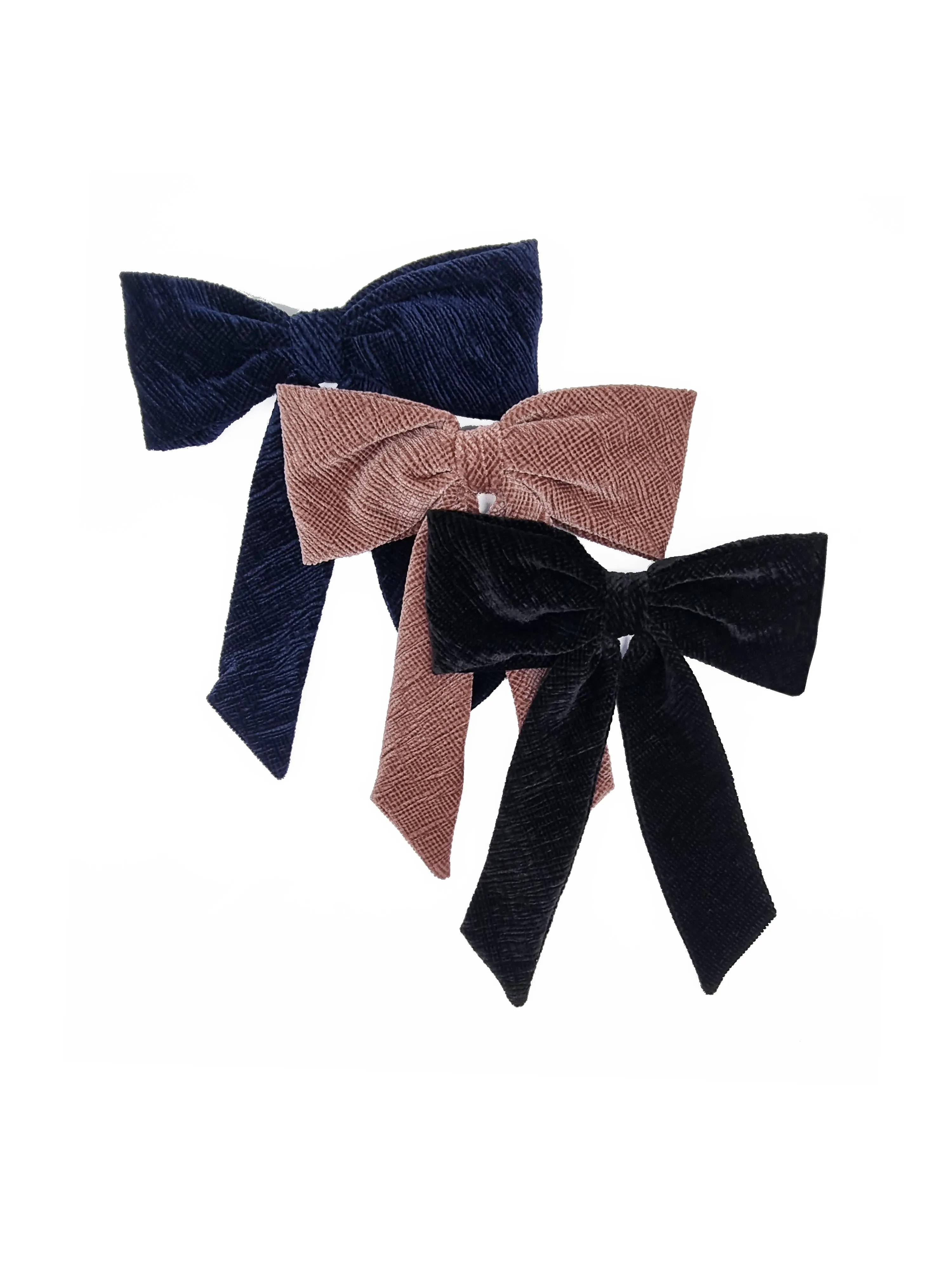 CRINKLE VELVET BOW BLACK